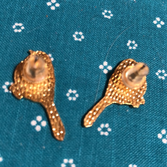 NWT 22k gold plated stud goldfinch pierced earrings - Picture 3 of 12